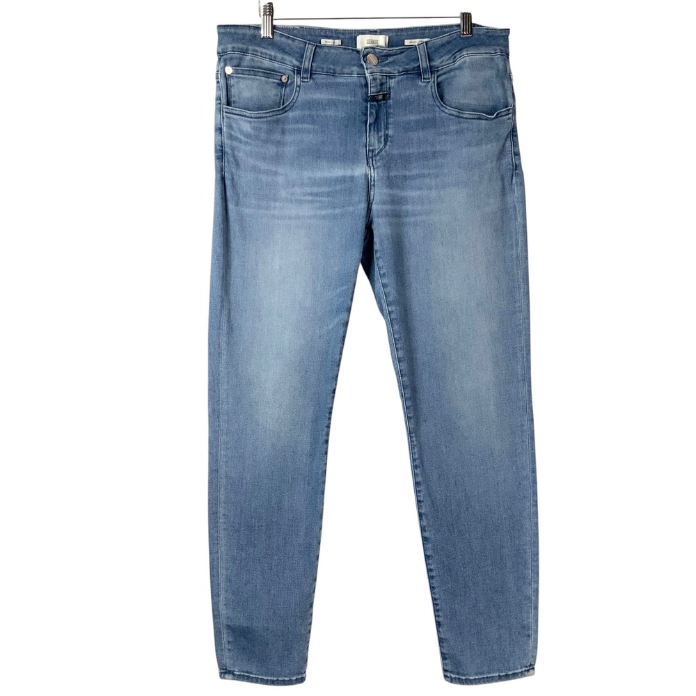 Closed Light Wash Denim Jeans 32 Button Zip Fly Mid Rise Tapered Handmade Italy